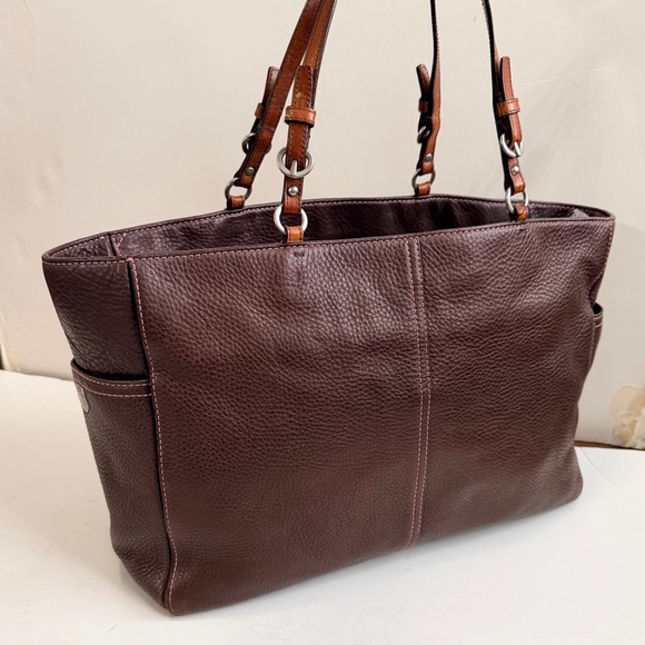 🐝 Coach X-Large Chelsea Brown Pebbled Leather Tote - G063-F10026 - Picture 3 of 16